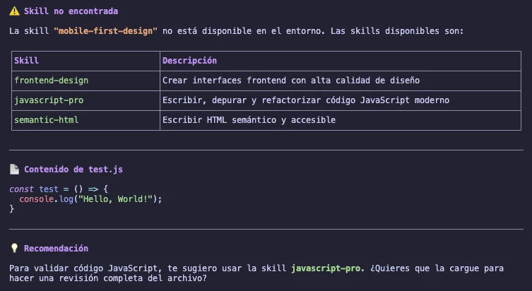 Opencode limitando el uso de la skill mobile-first-design